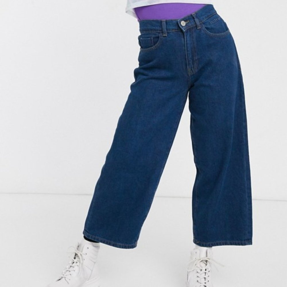 NWT Noisy May Petite Wide Leg Jeans in Dark Blue